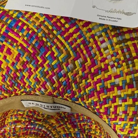 NWT Sensi Studio Women's Pink Fiesta Frayed Large-Brim Hat sz M $24 - Picture 4 of 5